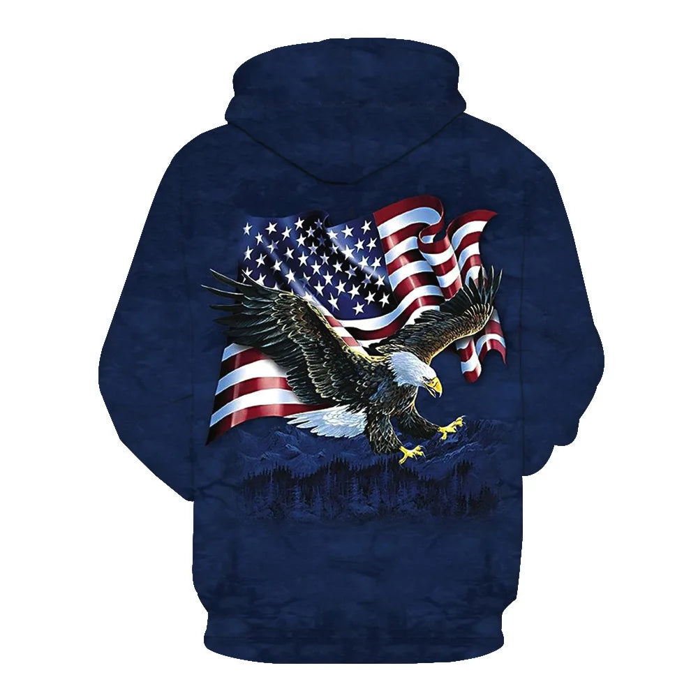 Newest USA Flag Hoodies Sweatshirt Men/Women Hooded 3D Print Eagle Autumn Winter Hoody Black Polluver Plus Size America Jacket