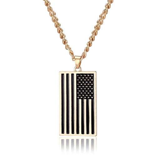 USA flag necklace stars and stripes pendant necklace stainless steel dog tag men and women jewelry patriot veterans day gift hot