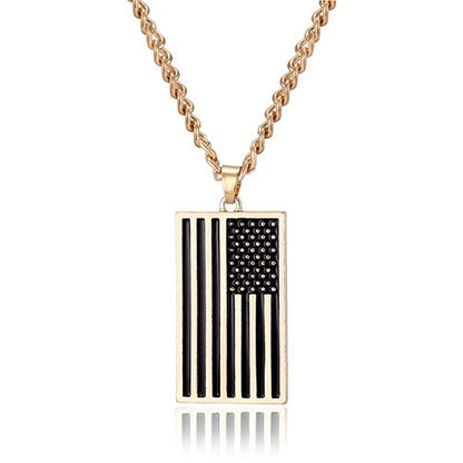 USA flag necklace stars and stripes pendant necklace stainless steel dog tag men and women jewelry patriot veterans day gift hot