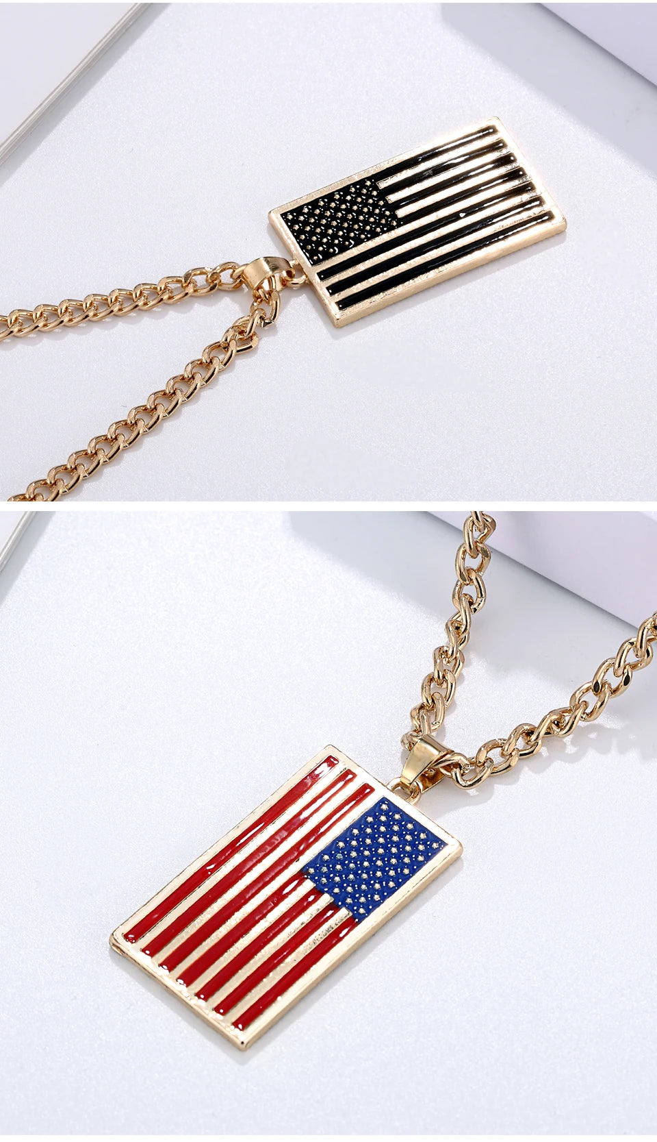 USA flag necklace stars and stripes pendant necklace stainless steel dog tag men and women jewelry patriot veterans day gift hot