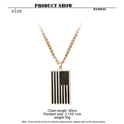 USA flag necklace stars and stripes pendant necklace stainless steel dog tag men and women jewelry patriot veterans day gift hot