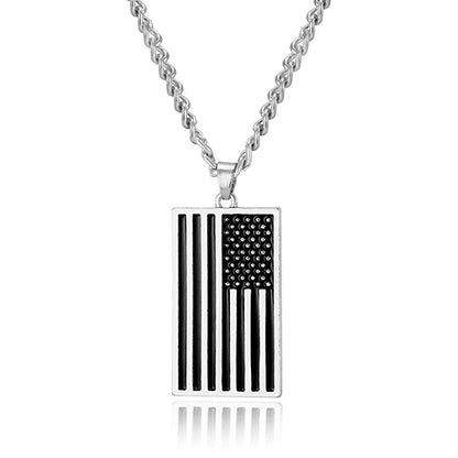 USA flag necklace stars and stripes pendant necklace stainless steel dog tag men and women jewelry patriot veterans day gift hot