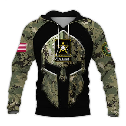 Men/Women US Army Eagle Marine Military Camo 3D Print  Suit Veteran Streetwear Pullover Jacket Oversized Hoodies