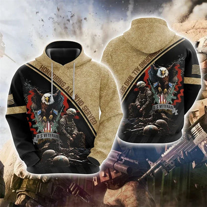 US Veteran Graphic Sweatshirts America Soldier 3D Print Hoodie For Men Clothes Animal USA Flag Eagle Tracksuit Casual Boy Tops