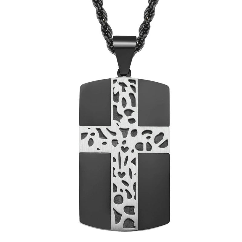 Personalized men's military army dog tag pendant necklace with 24 inches box chain Stainless Steel Men's pendants