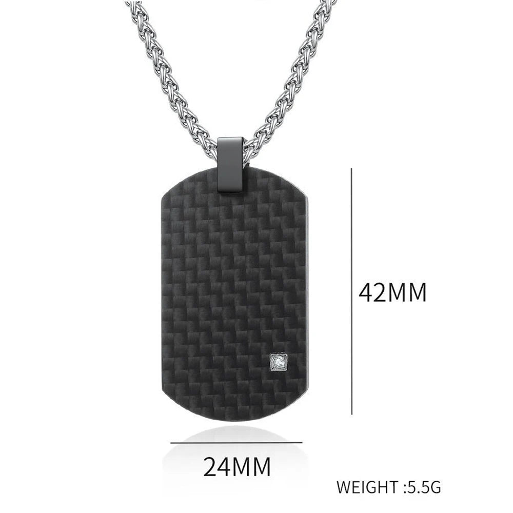 Personalized men's military army dog tag pendant necklace with 24 inches box chain Stainless Steel Men's pendants