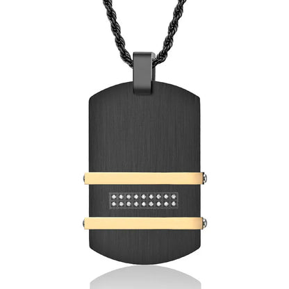 Personalized men's military army dog tag pendant necklace with 24 inches box chain Stainless Steel Men's pendants