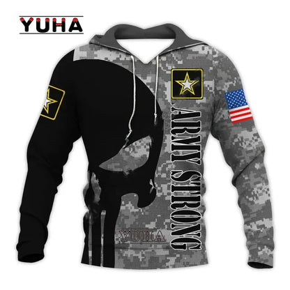 Men/Women US Army Eagle Marine Military Camo 3D Print  Suit Veteran Streetwear Pullover Jacket Oversized Hoodies