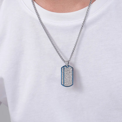 Personalized men's military army dog tag pendant necklace with 24 inches box chain Stainless Steel Men's pendants