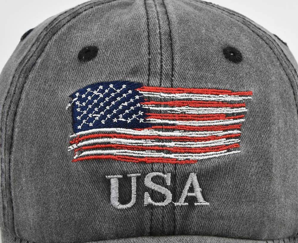 Fashion USA Flag Camouflage Baseball Cap For Men Women Snapback Hat Army American Flag Bone Trucker High Quality