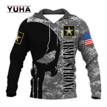 Men/Women US Army Eagle Marine Military Camo 3D Print  Suit Veteran Streetwear Pullover Jacket Oversized Hoodies