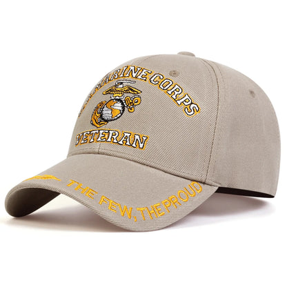 U.S. MARINE CORPS VETERAN Letter Embroidery Baseball Caps Spring and Autumn Unisex Outdoor Adjustable Casual Hats Sunscreen Hat