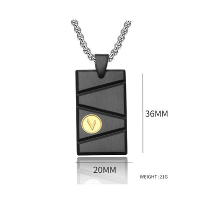 Personalized men's military army dog tag pendant necklace with 24 inches box chain Stainless Steel Men's pendants