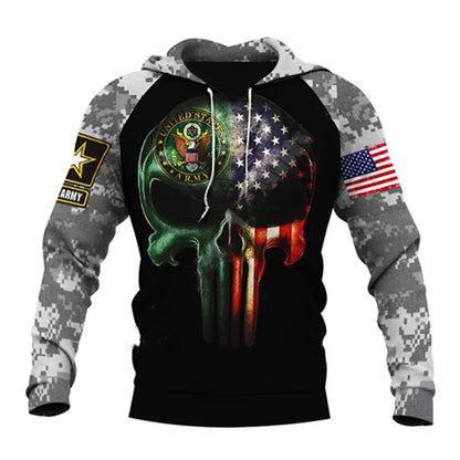 Men/Women US Army Eagle Marine Military Camo 3D Print  Suit Veteran Streetwear Pullover Jacket Oversized Hoodies