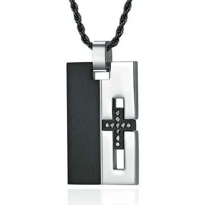 Personalized men's military army dog tag pendant necklace with 24 inches box chain Stainless Steel Men's pendants