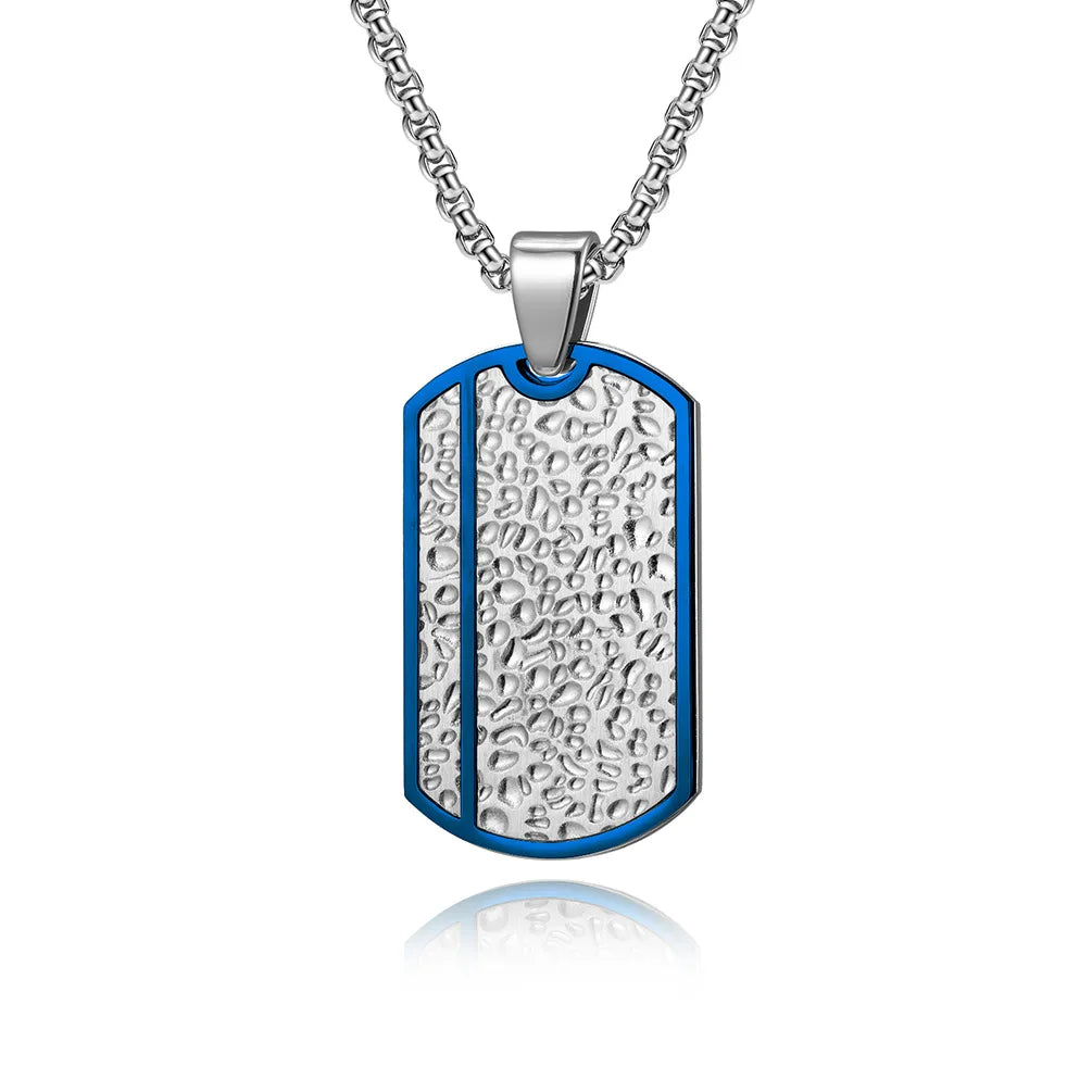 Personalized men's military army dog tag pendant necklace with 24 inches box chain Stainless Steel Men's pendants