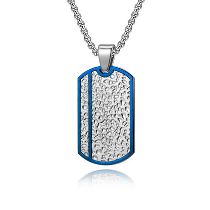 Personalized men's military army dog tag pendant necklace with 24 inches box chain Stainless Steel Men's pendants