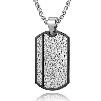 Personalized men's military army dog tag pendant necklace with 24 inches box chain Stainless Steel Men's pendants