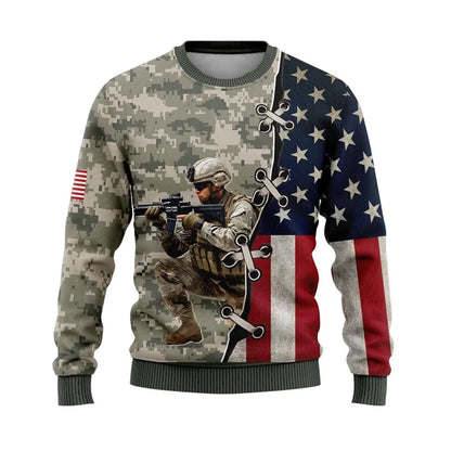 All Over Print Camouflage Veteran Graphic Sweatshirts For Women Men New In Casual Crew Neck Hoodies Mens Plus Size Sudaderas