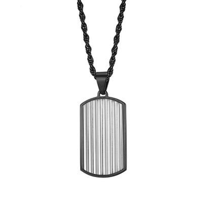 Personalized men's military army dog tag pendant necklace with 24 inches box chain Stainless Steel Men's pendants