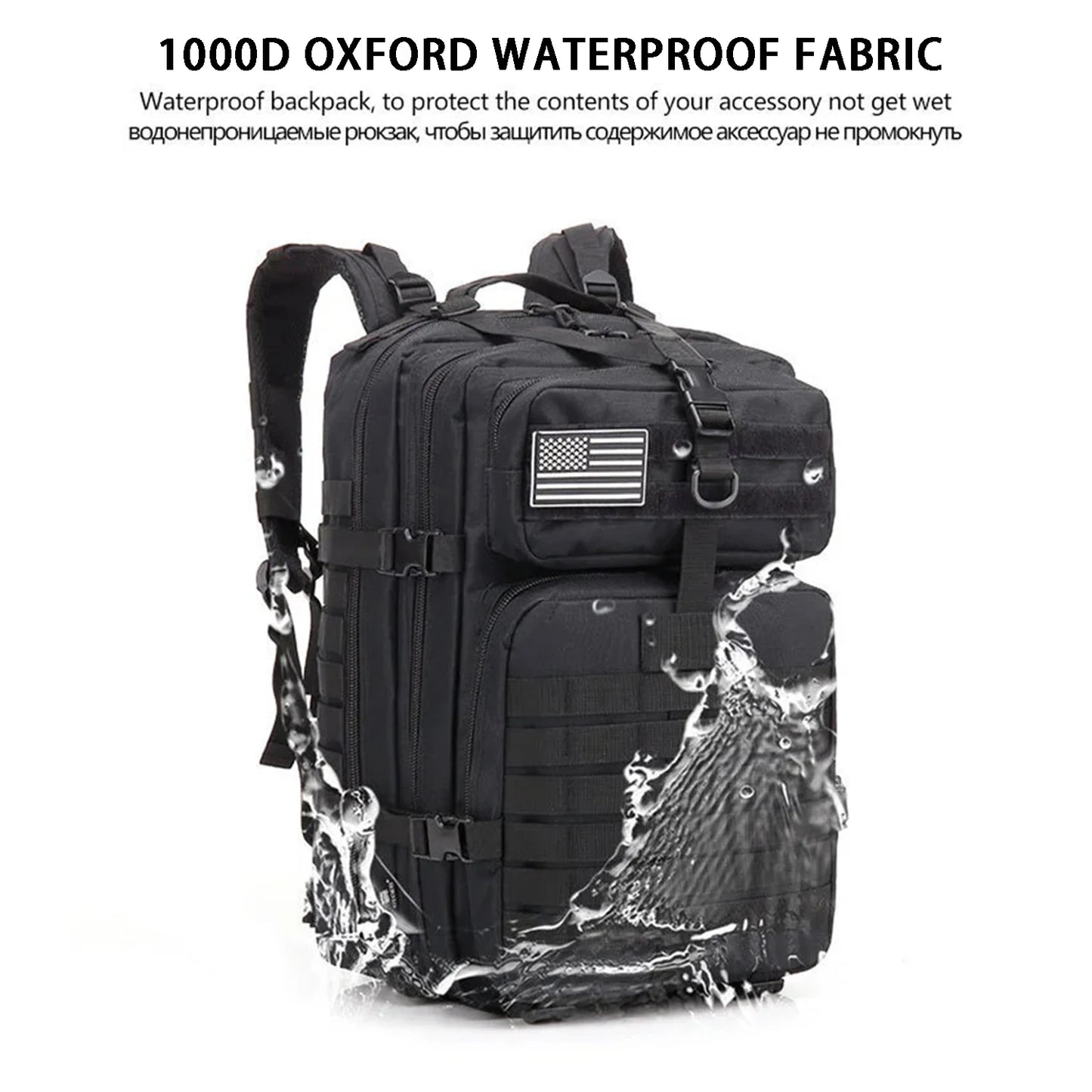 50L Large Tactical Backpack for Men Military Molle Waterproof Backpack Bug Out Bag Army Rucksack Backpack for Men Hunting Bag