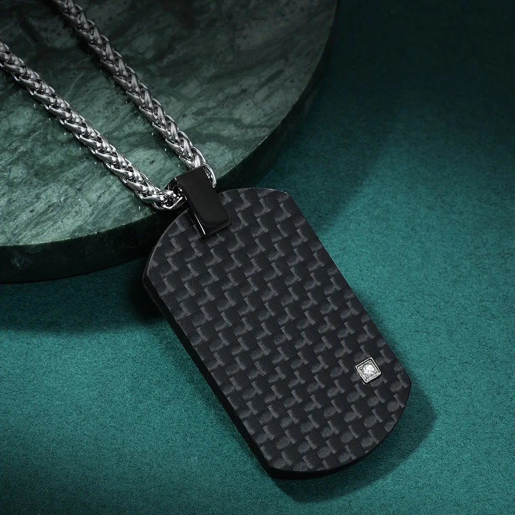 Personalized men's military army dog tag pendant necklace with 24 inches box chain Stainless Steel Men's pendants