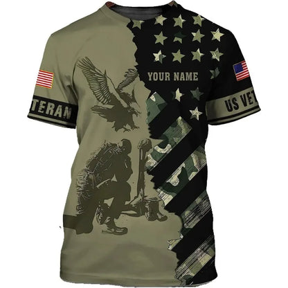 US Army Shirt Veteran 3D Shirts Military Soldier Shirt US Flag Men Shirt Cosplay Men's Clothing Quality Haikyuu T-shirt for Men