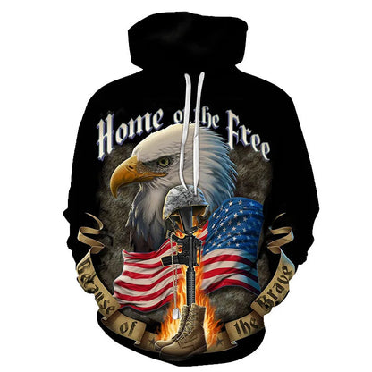 Newest USA Flag Hoodies Sweatshirt Men/Women Hooded 3D Print Eagle Autumn Winter Hoody Black Polluver Plus Size America Jacket