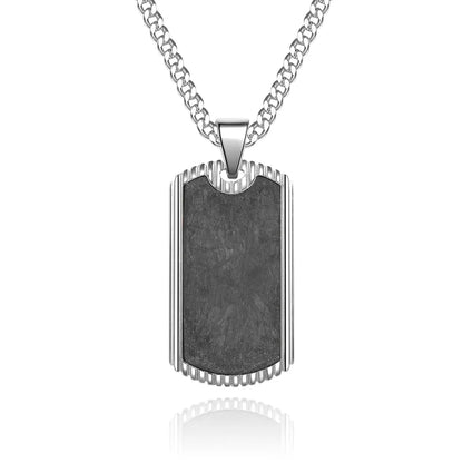 Personalized men's military army dog tag pendant necklace with 24 inches box chain Stainless Steel Men's pendants