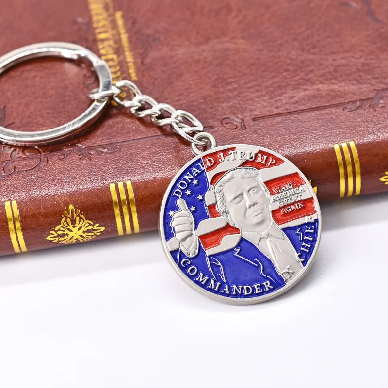 2024 US Election Trump key Chain English Letters Red White Blue Flag Key Chain Car Bag Pendant Friends Couple Boutique Gift