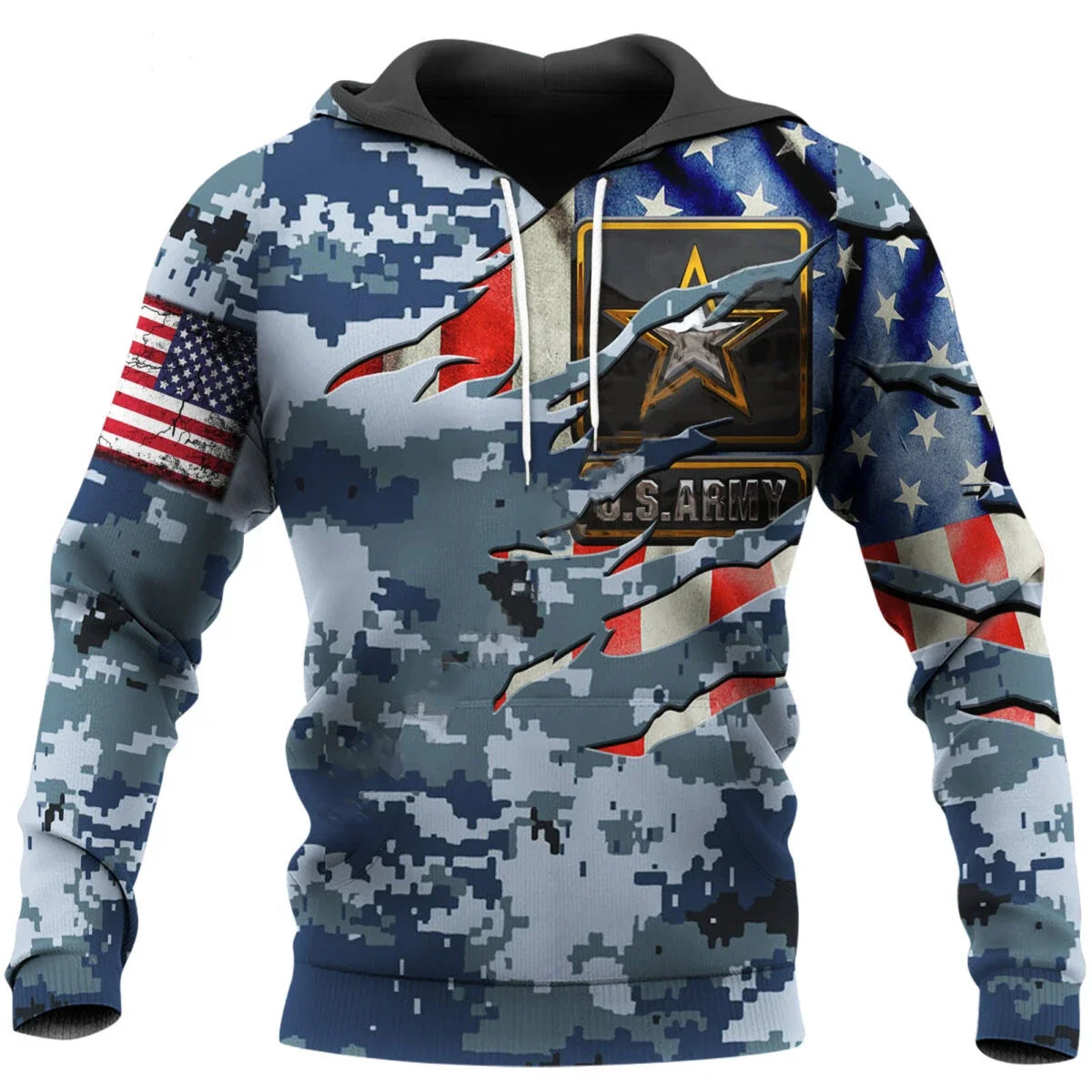 Men/Women US Army Eagle Marine Military Camo 3D Print  Suit Veteran Streetwear Pullover Jacket Oversized Hoodies