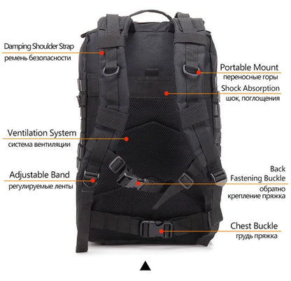 50L Large Tactical Backpack for Men Military Molle Waterproof Backpack Bug Out Bag Army Rucksack Backpack for Men Hunting Bag