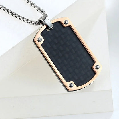 Personalized men's military army dog tag pendant necklace with 24 inches box chain Stainless Steel Men's pendants