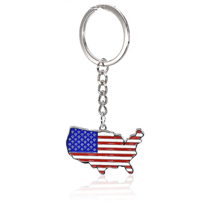 Decorative American Flag Keychains USA Flag Map Key Chains for Independence, Memorial, and Veterans Day Souvenir Gifts