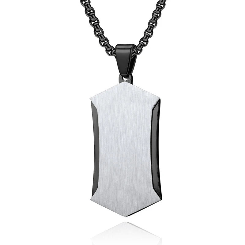 Personalized men's military army dog tag pendant necklace with 24 inches box chain Stainless Steel Men's pendants