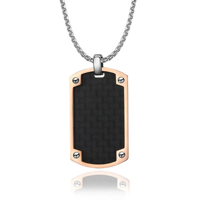 Personalized men's military army dog tag pendant necklace with 24 inches box chain Stainless Steel Men's pendants