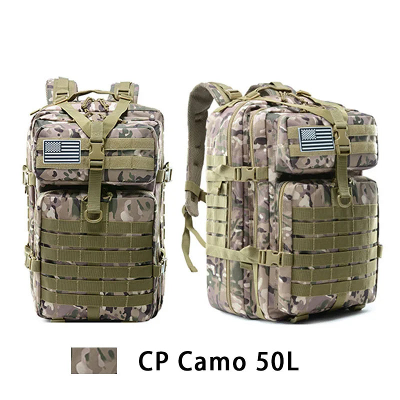 50L Large Tactical Backpack for Men Military Molle Waterproof Backpack Bug Out Bag Army Rucksack Backpack for Men Hunting Bag