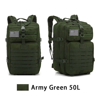 50L Large Tactical Backpack for Men Military Molle Waterproof Backpack Bug Out Bag Army Rucksack Backpack for Men Hunting Bag