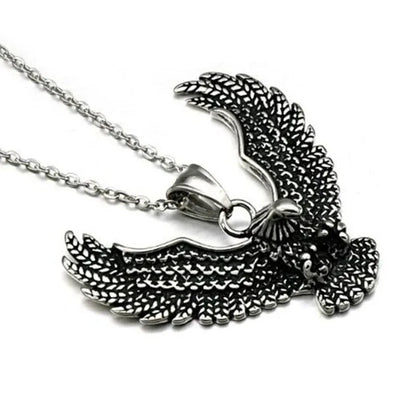 Retro Punk Eagle Pendant American Flag Necklace for Men Fashion Personality Rock Music Party Jewelry