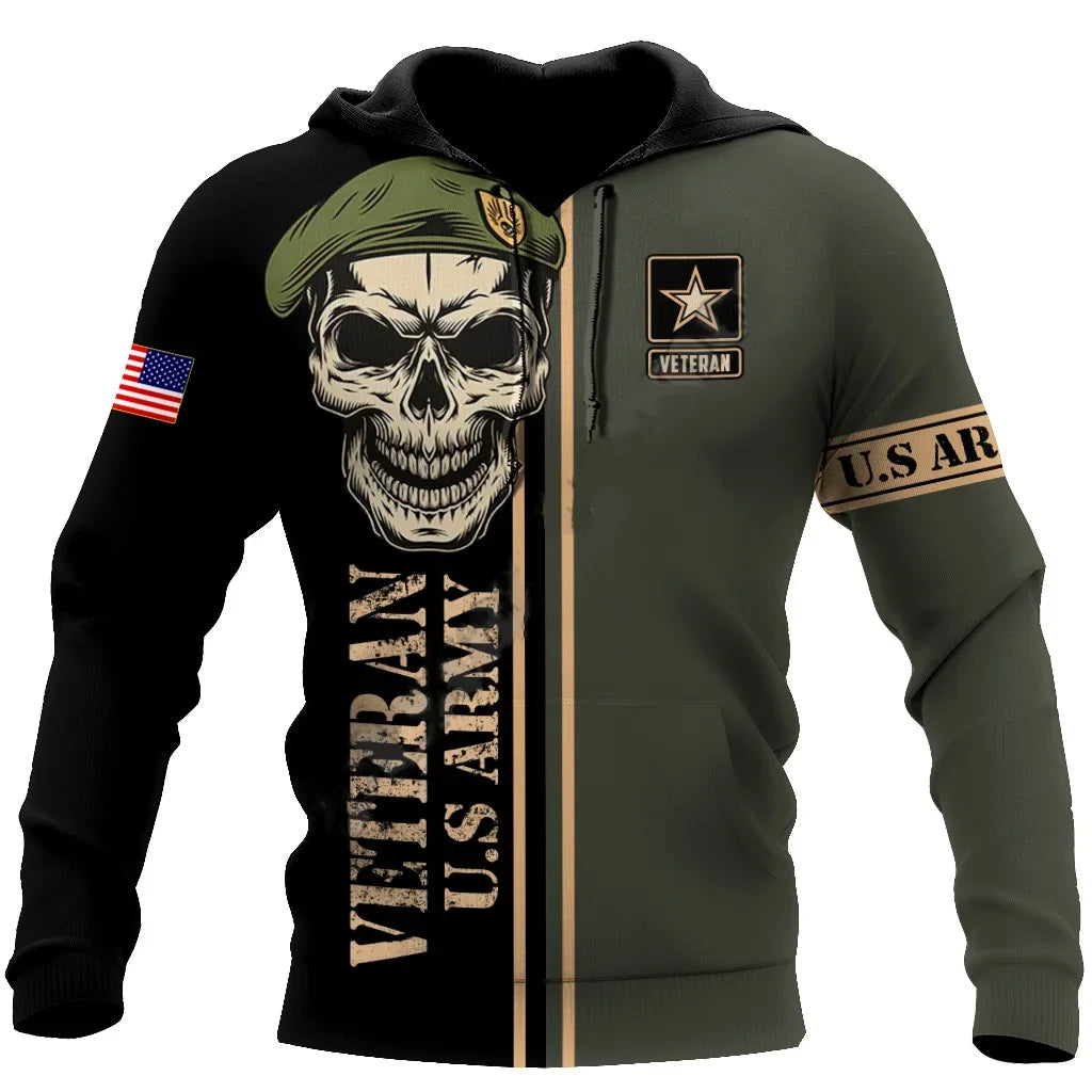 Men/Women US Army Eagle Marine Military Camo 3D Print  Suit Veteran Streetwear Pullover Jacket Oversized Hoodies