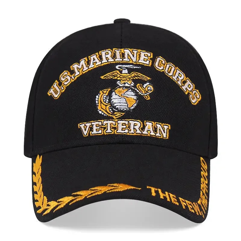 U.S. MARINE CORPS VETERAN Letter Embroidery Baseball Caps Spring and Autumn Unisex Outdoor Adjustable Casual Hats Sunscreen Hat