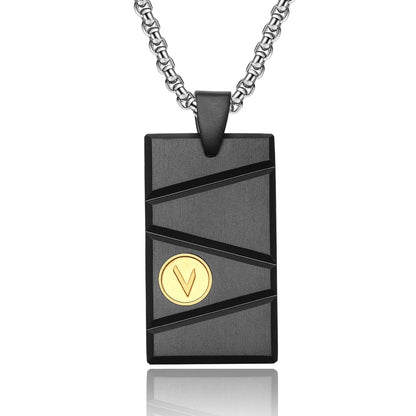 Personalized men's military army dog tag pendant necklace with 24 inches box chain Stainless Steel Men's pendants